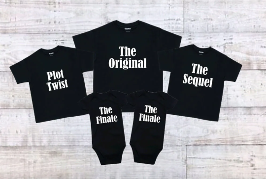 The Original, The Sequel, Plot Twist, The Finale Siblings shirts for kids and adults, books and movies Active