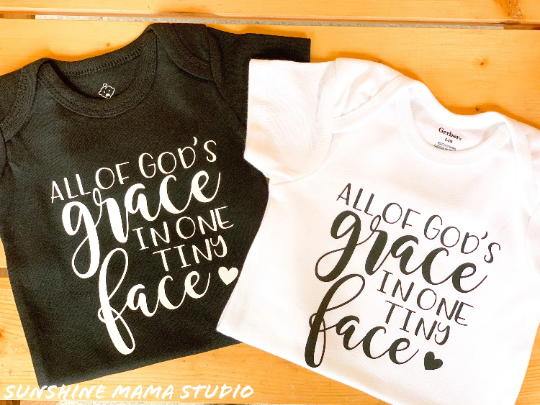 All of Gods grace in one tiny face onesie Active