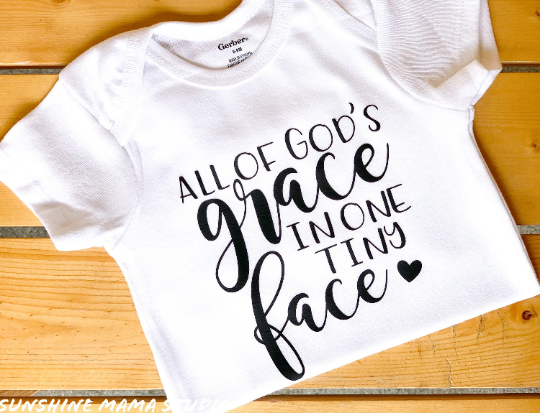 All of Gods grace in one tiny face onesie Active