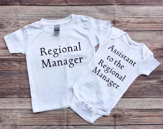 Regional Manager, Assistant To The Regional Manager T-Shirt, The Office, Matching Kids and Adult Shirt, Fathers Mother’s Day gifts